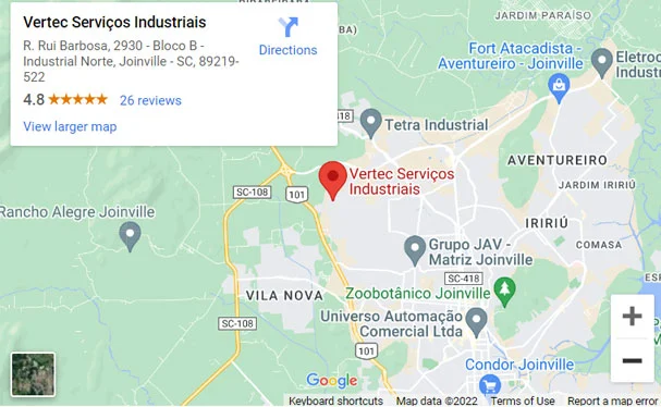 Mapa Google Vertec Joinville-SC